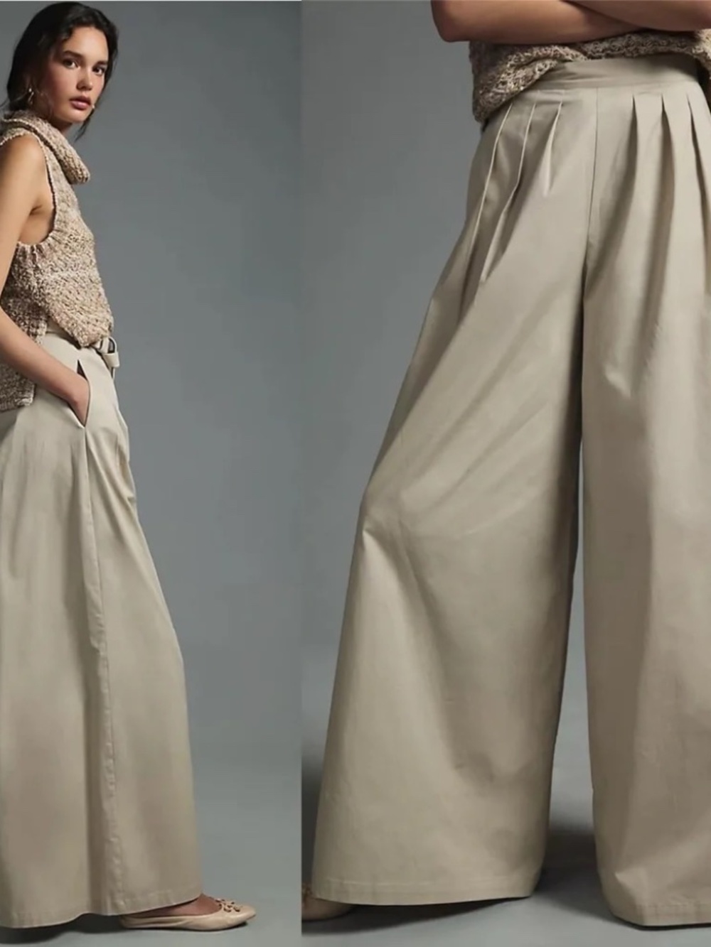 Anthropologie COREY LYNN CALTER Wide Leg Pleated Pants